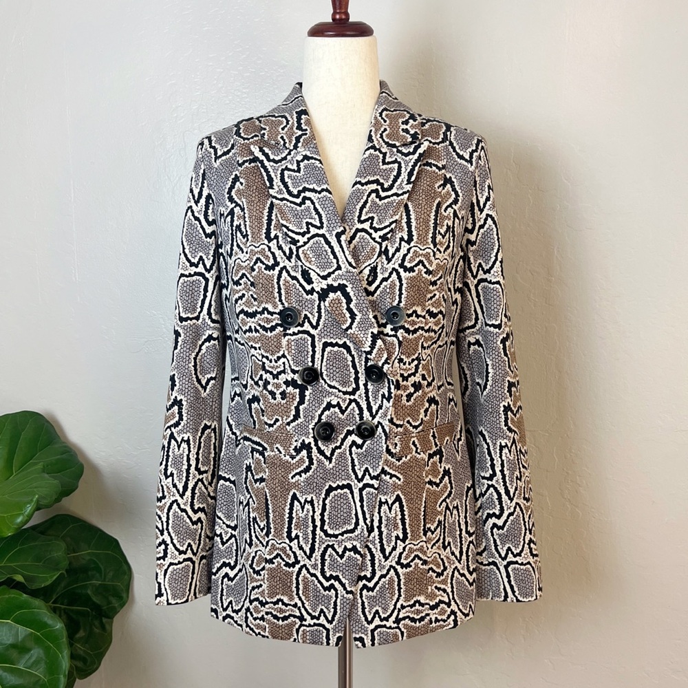 Cabi Python Double Breasted Stretch Blazer Jacket… - image 2